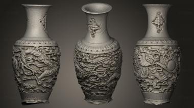 3D model vase carved (STL)